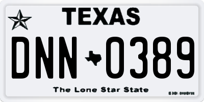 TX license plate DNN0389