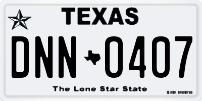 TX license plate DNN0407