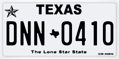 TX license plate DNN0410