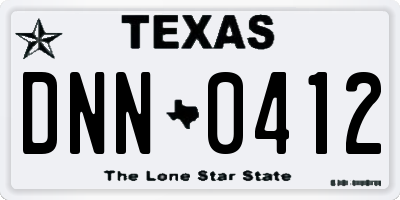 TX license plate DNN0412