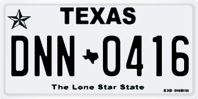 TX license plate DNN0416