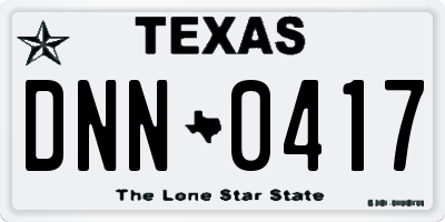 TX license plate DNN0417