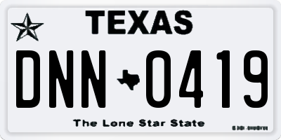 TX license plate DNN0419