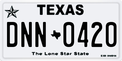 TX license plate DNN0420
