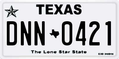 TX license plate DNN0421
