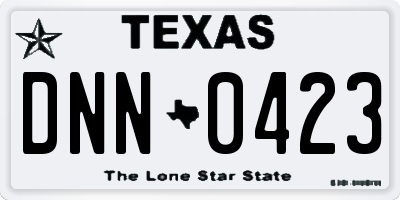 TX license plate DNN0423