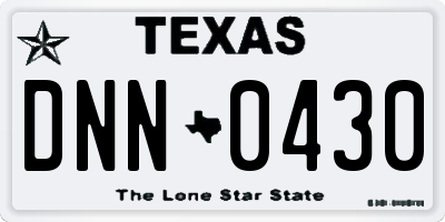TX license plate DNN0430