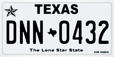 TX license plate DNN0432
