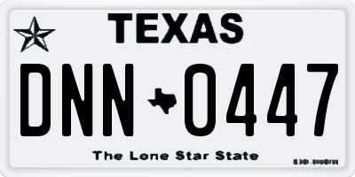 TX license plate DNN0447
