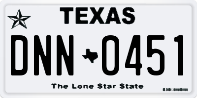 TX license plate DNN0451