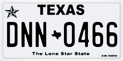 TX license plate DNN0466
