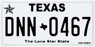 TX license plate DNN0467
