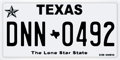TX license plate DNN0492