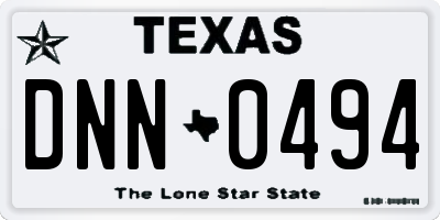 TX license plate DNN0494