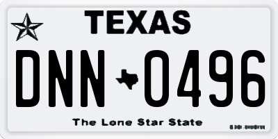 TX license plate DNN0496