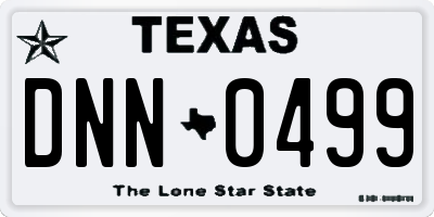TX license plate DNN0499
