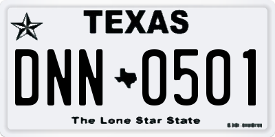 TX license plate DNN0501