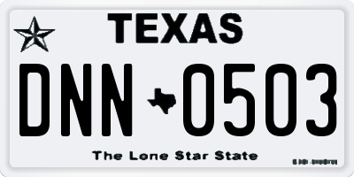 TX license plate DNN0503