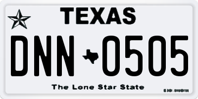 TX license plate DNN0505