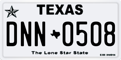 TX license plate DNN0508
