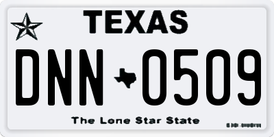 TX license plate DNN0509