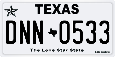 TX license plate DNN0533