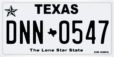 TX license plate DNN0547