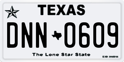 TX license plate DNN0609