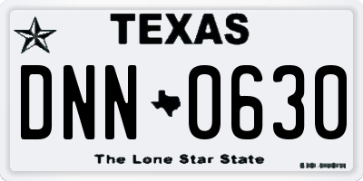 TX license plate DNN0630