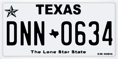 TX license plate DNN0634