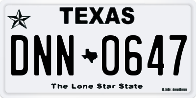 TX license plate DNN0647