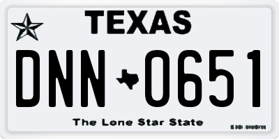TX license plate DNN0651