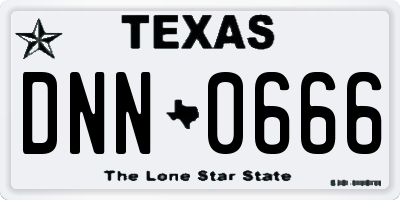 TX license plate DNN0666