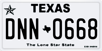 TX license plate DNN0668