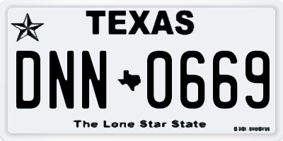 TX license plate DNN0669