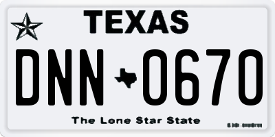 TX license plate DNN0670