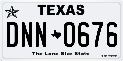TX license plate DNN0676