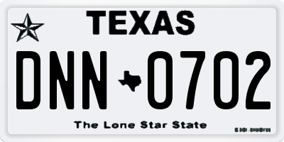TX license plate DNN0702