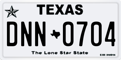 TX license plate DNN0704