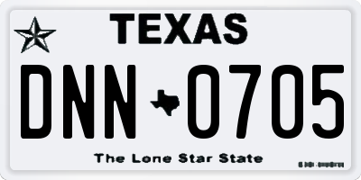 TX license plate DNN0705