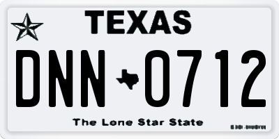 TX license plate DNN0712