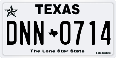 TX license plate DNN0714