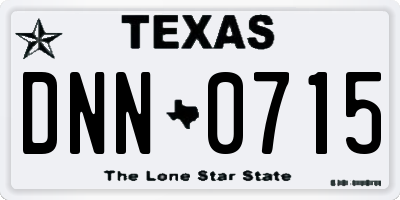 TX license plate DNN0715