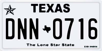 TX license plate DNN0716