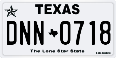 TX license plate DNN0718