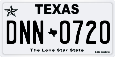 TX license plate DNN0720