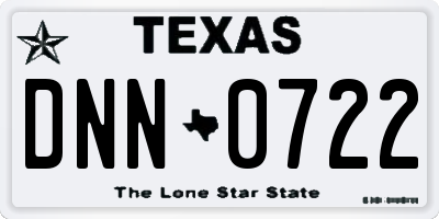 TX license plate DNN0722