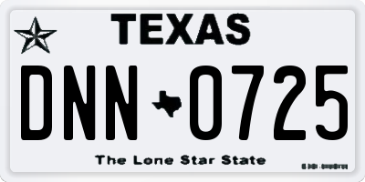TX license plate DNN0725
