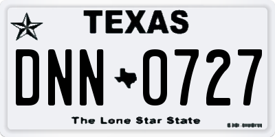 TX license plate DNN0727