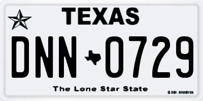 TX license plate DNN0729